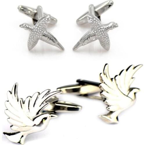 10pairs/lot Flying Birds Seagull Pigeon Cufflinks Sea Gull Dove of Peace Pigeons Cuff Links Mens Jewelry Accessory Wholesale