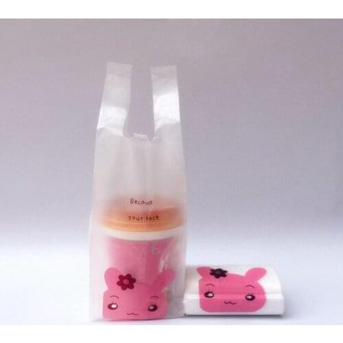 100pcs Plastic Bags Single Cup Pocket Portable Plastic Sack Coffee Milk Tea Drink Disposable Carrying Pouches