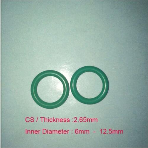 100 PCS Rubber ORing O-Ring CS2.65mm x ID 6/7.1/7.5/8/8.5/9/9.5/10/10.6/11.2/11.8/12.5 Fluorine Rubber Gasket Seal FKM O Ring