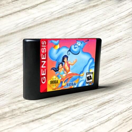 Alladin 2 - USA Label Flashkit MD Electroless Gold PCB Card for Sega Genesis Megadrive Video Game Console