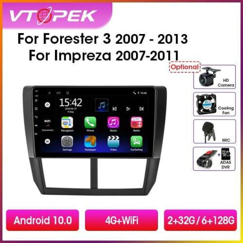 Vtopek 9" 2din DSP Android 9.0 Car Radio Multimedia Video Player Navigation GPS For Subaru Forester 3 2007-2013 Head Unit 2 din