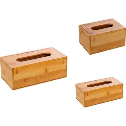 Bamboo Tissue Box Holder Storage Paper Box Tissue Box Cover Car Wood Napkins Holder Case Organizer Home Decoration