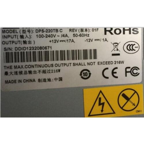 Free ship 220v psu DPS-220TB, A B C DVR Server Power Supply PUD220M PSF220mp-60