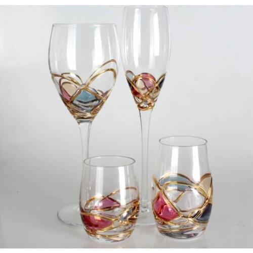 Retro pineapple red wine cup Color noble glass Quality champagne glasses Beverage cup Beautiful goblets