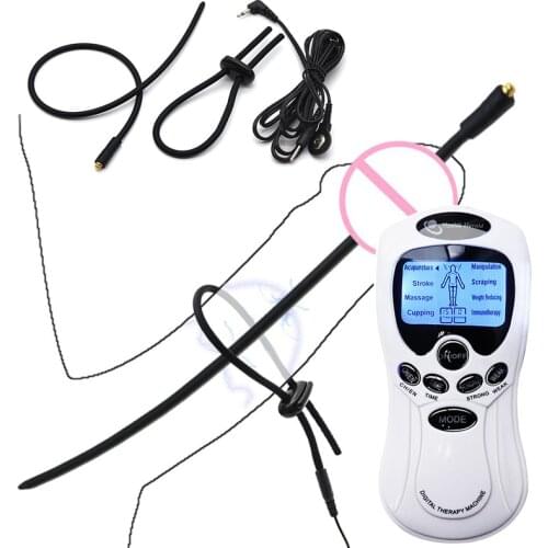 Electro Shock Penis Plug Cock Ring Urethral Catheter Sound Dilator Prostate Massage Electric Stimulator Male Masturbator Sex Toy
