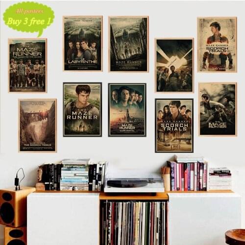 Movie The Maze Runner poster wall decorative painting retro adventure kraft paper retro poster art painting