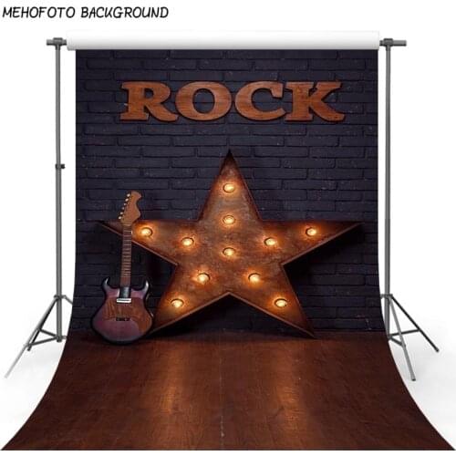 Rock Stars Photography Background Backdrops 5x7 Guitar Photo Backdrop Vinyl Flooring for Kids Party Shows Customized Photoshoot