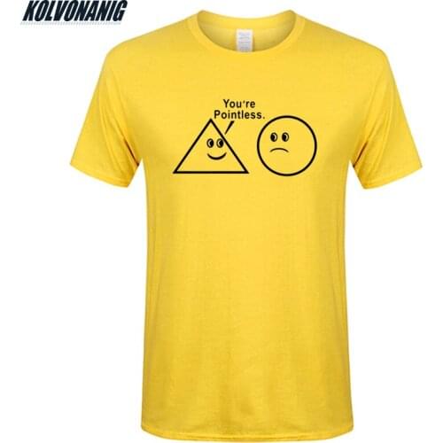 Mens Clothing Brand You're Pointless Sarcastic Nerd Geek Print T-Shirt Cotton Short Sleeve Funny Math Mens T-Shirts Tops