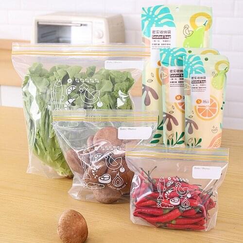Seal Food Bag Reusable Fresh-keeping Bag Fruit And Vegetable Sealed Bag Leak-proof Food Storage Ziplock Bag