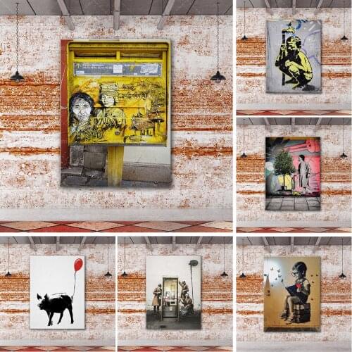 Toile d'affiche d'art de rue de Banksy, affiche de rue / affiche d'art déco imprimée