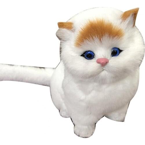 Animal Simulation Cat Vocal Toy Children Gift Plush Stuffed Doll Home Ornament Vocal Toy Children Gift Plush Stuffed Doll Home O