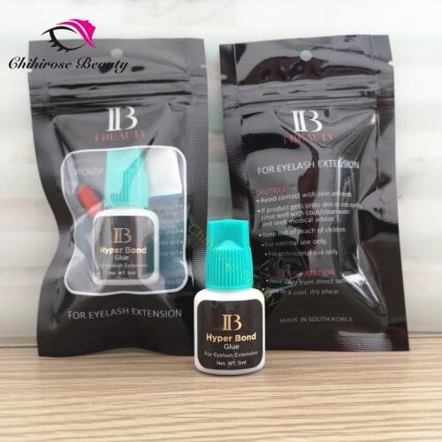 3 Bottles Eyelash Extension Glue Original Korea IB Ibeauty Hyper Bond 0.5s Glue Fast Drying Eyelash Extensions Glue Blue Cap 5ml
