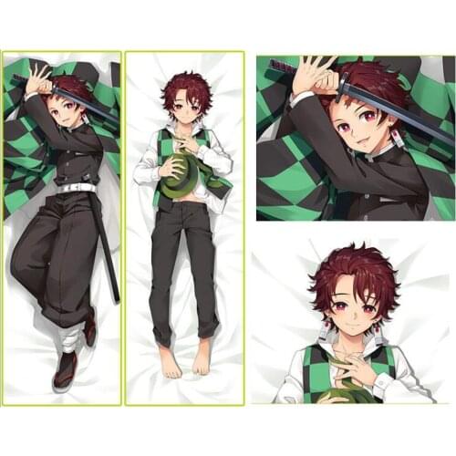 Cool Japanese Anime Pillowcase Demon Slayer Blade Rongmen Tanjirou Anime Peripheral Body Pillow Two-dimensional Pillow 50x150cm