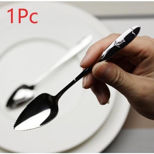 17cm Long Handle Stainless Steel Spoons Mirror Polishing Dessert Coffee Stirring Tea Spoons Baby Kids Fruit Grapefruit Spoon