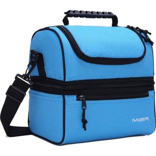 MIER Large Double Deck Cooler Tote Bag for Men, Women Insulated Lunch Bag for Adults