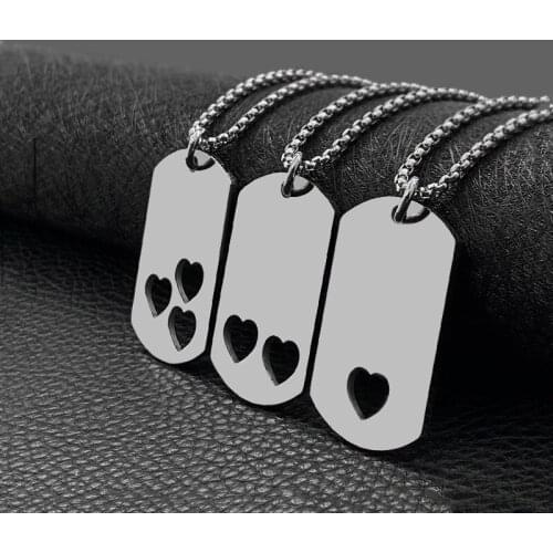 Fashion stainless steel titanium steel peach heart pendant necklace couple jewelry hot sale
