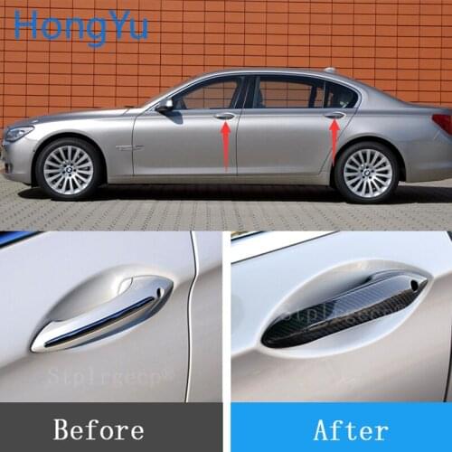 For BMW 7 series F01 F02 F03 F04 730Li 740Li 750Li 730D 750D 760LI 09-15 Carbon Fiber Auto Door Handle Knob Exterior Trim Covers
