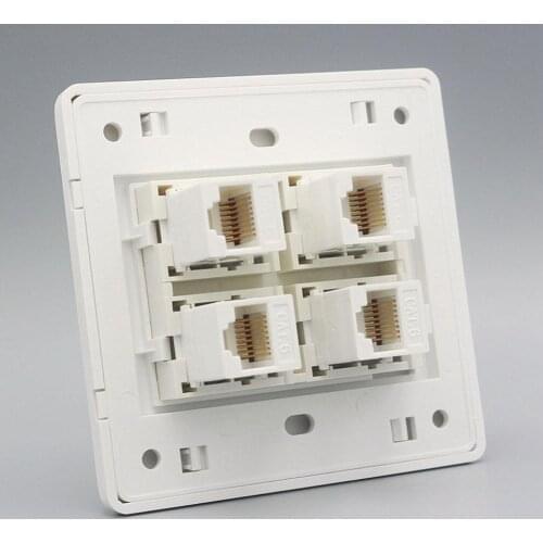 Wall Plate 1/2/4 Port Single Socket Network Wall Face Cover Ethernet LAN CAT6 RJ45 Outlet Panel Faceplate 86mm Standard