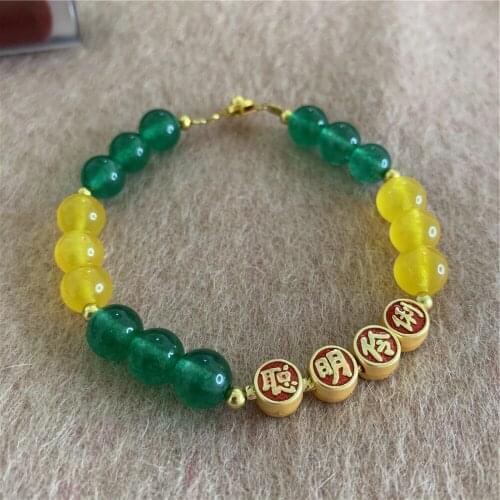 New Free Shipping 8mm Natural Jades Round Beads Pendant Bracelet Women Jewelry Festival Gift Chain New Style 7.5inch Y873