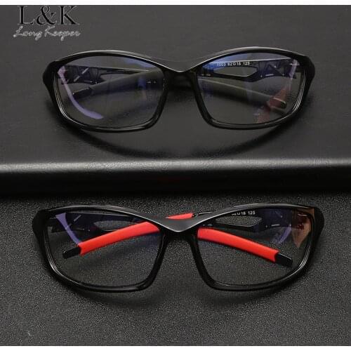 LongKeeper Men Blue Light Blocking Glasses Women Clear Lens Computer Eyeglasses Fashion Unisex Sport Black Eyewear Anti-UV