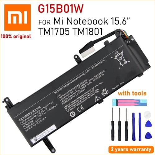 Xiao Mi Original 3620mAh G15B01W Laptop Battery For Xiaomi Mi Notebook 15.6" TM1705 TM1801 GTX1050Ti/1060 171502-AK/AN/AA/I