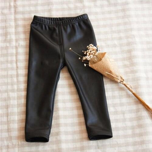 Autumn Winter Baby Girls PU Leather Pants 1-4 Year