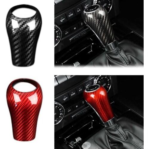 Carbon Fiber Car Gear Shift Knob Cover Trim For Mercedes Benz A-Class 04-11 C-Class W204 04-13 E-Class GLS 06-12 G-Class 09-11