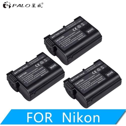 PALO 3PCS 2500mAh EN-EL15 ENEL15 EN EL15 decoded Camera Battery For Nikon DSLR D600 D610 D800 D800E D810 D7000 D7100 D7200 V1