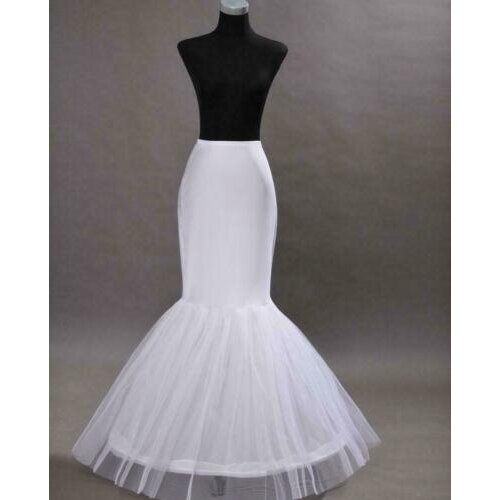 New Fashioned White 1 Hoop Fishtail Mermaid underskirt Wedding Crinoline Petticoat