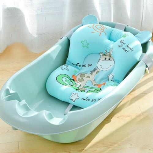 Portable Baby Bathtub Pad Non-Slip Bath Tub Shower Seat Mat Newborn Support Cushion Foldable Baby Bath Seat Floating Water Pad