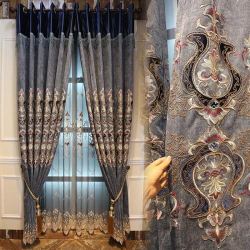 Luxurious atmosphere European curtain luxurious living room bedroom French window curtain cloth bay window shade curtain