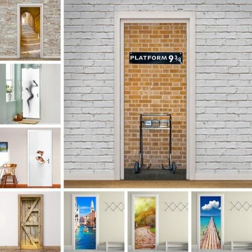 Platform 9 3/4 Sticker on the Door Self-Adhesive Wallpaper for Doors Diy Art Home Decor Mural Wardrobe Renovation Decal 77x200cm