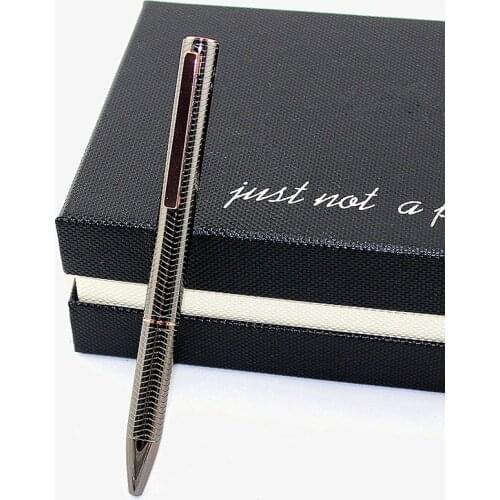 1 PC High Quality Full Metal Luxury Plating Ballpoint Pen Business Writing Signing Calligraphy Ball Pens Office Supplies 03733