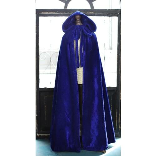 BJD doll clothes suit for 1/3 1/4 1/6 Uncle size vintage suede cape cape - Sapphire blue coat doll accessories