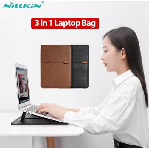 Laptop bag For MacBook Air 13 NILLKIN Laptop case For Macbook pro 15 16 Multifunctional Protable PU Leather Laptop Sleeve For 13
