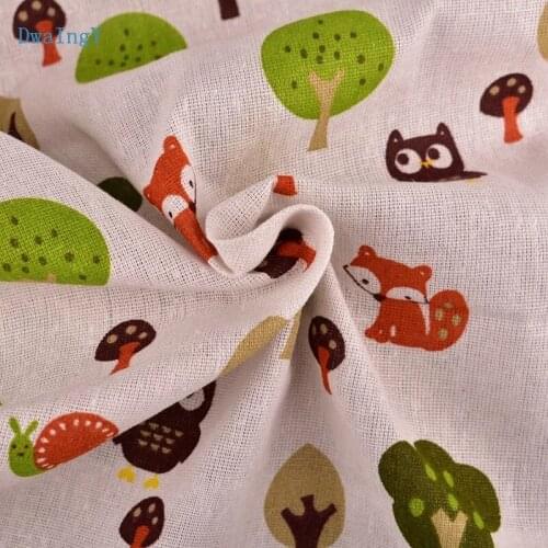 Owl Printed Cotton Linen Fabric For Sewing DIY Quiltin Sofa Table Cloth Furniture Cover Tissue Cushion Material 50x150cm