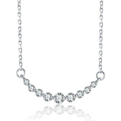 Huitan Fashion Versatile Female Necklace with AAA Round Cubic Zirconia Simple Stylish Design Shiny Women Necklace Trendy Jewelry