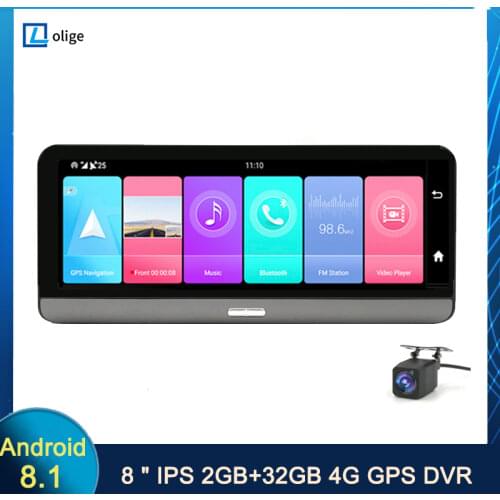 Android 8.1 ADAS 8" car Rear view dash cam Mirror camerar Parking monitoring dvr 1080P 4G GPS navigation Car auto Video Recorder