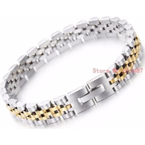 High quality watchband frosted metal watch band strap bracelet Silver Gold Color Stainless steel Watch 20cm 9.5MM Wide