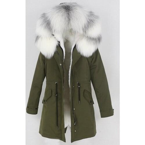 2020 Waterproof Real Fur Parka Winter Jacket Women Coat Natural Fox Raccoon Fur Hood Outerwear Detachable Thick Warm New Fashion
