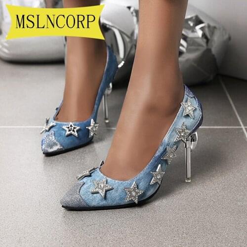 Plus Size 34-48 Fashion Women Metal Thin Heel High Heels Women Pump High Heels Single Shoes Female Summer Wedding Party Woman