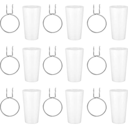 12 Sets Pegboard Bins With Rings Ring Style Pegboard Hooks With Pegboard Cups Pegboard Cup Holder Accessories (White)
