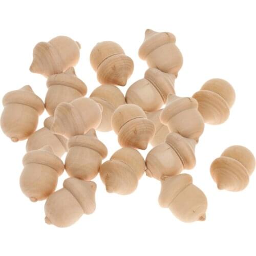50Pcs Wood Acorn Peg Doll Unfinished Paint DIY Craft Home Shelf Party Supply