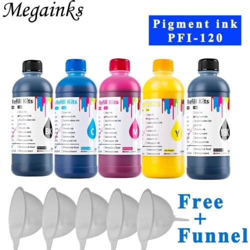500ML BK C M Y MBK 5 color PFI120 PFI 120 pigment ink for Canon TM200 TM205 TM300 TM305 200 205 300 305 printer inks