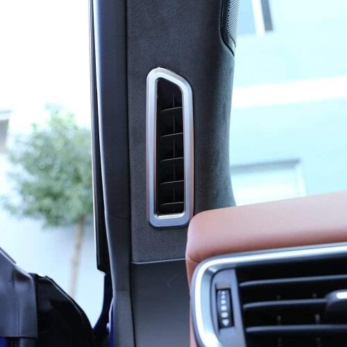 ABS Plastic Car A Column Vent Outlet Frame Trim Sticker Cover For Maserati Levante 2016 2017 2018 Matte Silver