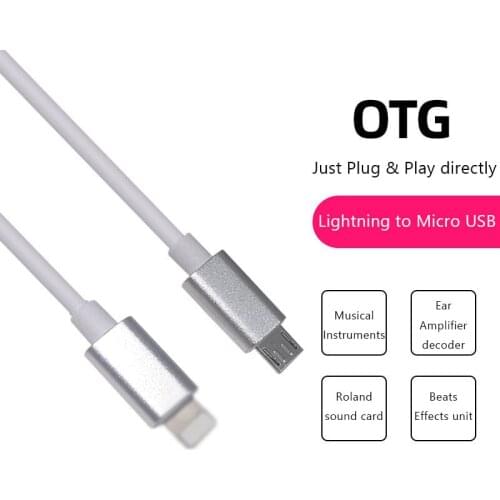 Lightning OTG To micro USB cable Instrument Adapter for iPhone 7 8 11 12 ipad Electric Piano Connector Android micro USB CABLE