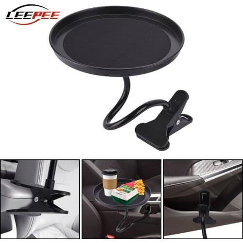 Car Accessories Interior Food Tray Clamp Bracket Bottle Organizer Dining Table Cup Holder Adjustable Multifunctional