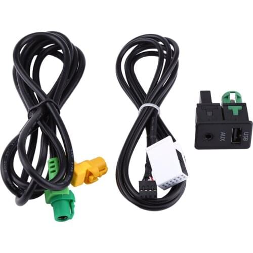 Car USB AUX Switch Socket Wire Harness Cable Adapter For BMW 3 5 Series E87 Portable flushbonading With the switch plug and play