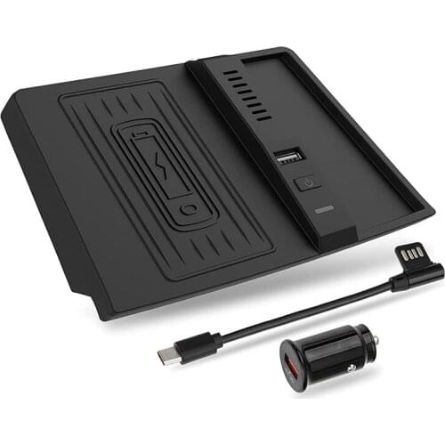 Car Wireless Charger for Subaru Forester 2019 2020 2021 Accessories Wireless Charging Pad Mat Center Console Storage Box