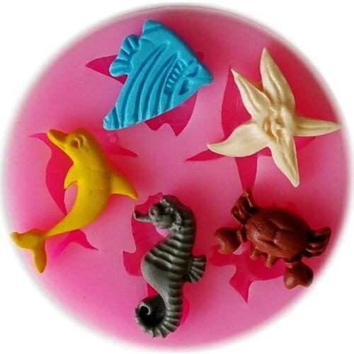 Free shipping 3D Hippocampus fish cooking tools fondant DIY cake silicone moulds chocolate baking decoration candy Resin craft